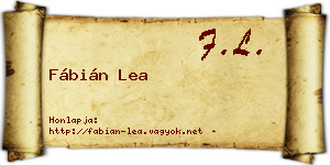 Fábián Lea névjegykártya