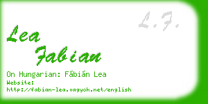 lea fabian business card