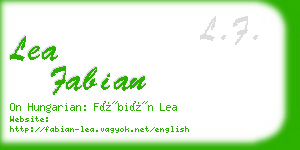 lea fabian business card